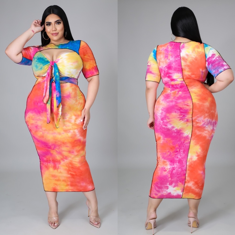 PLUS SIZE TIE DYE DRESS